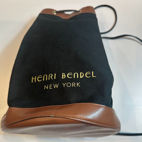 Rare Archive Henri Bendel NY Bendel Girl Canvas & Leather Bucket Backpack main image 4